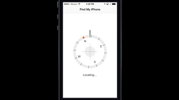 Loading screen for the Find My iPhone app